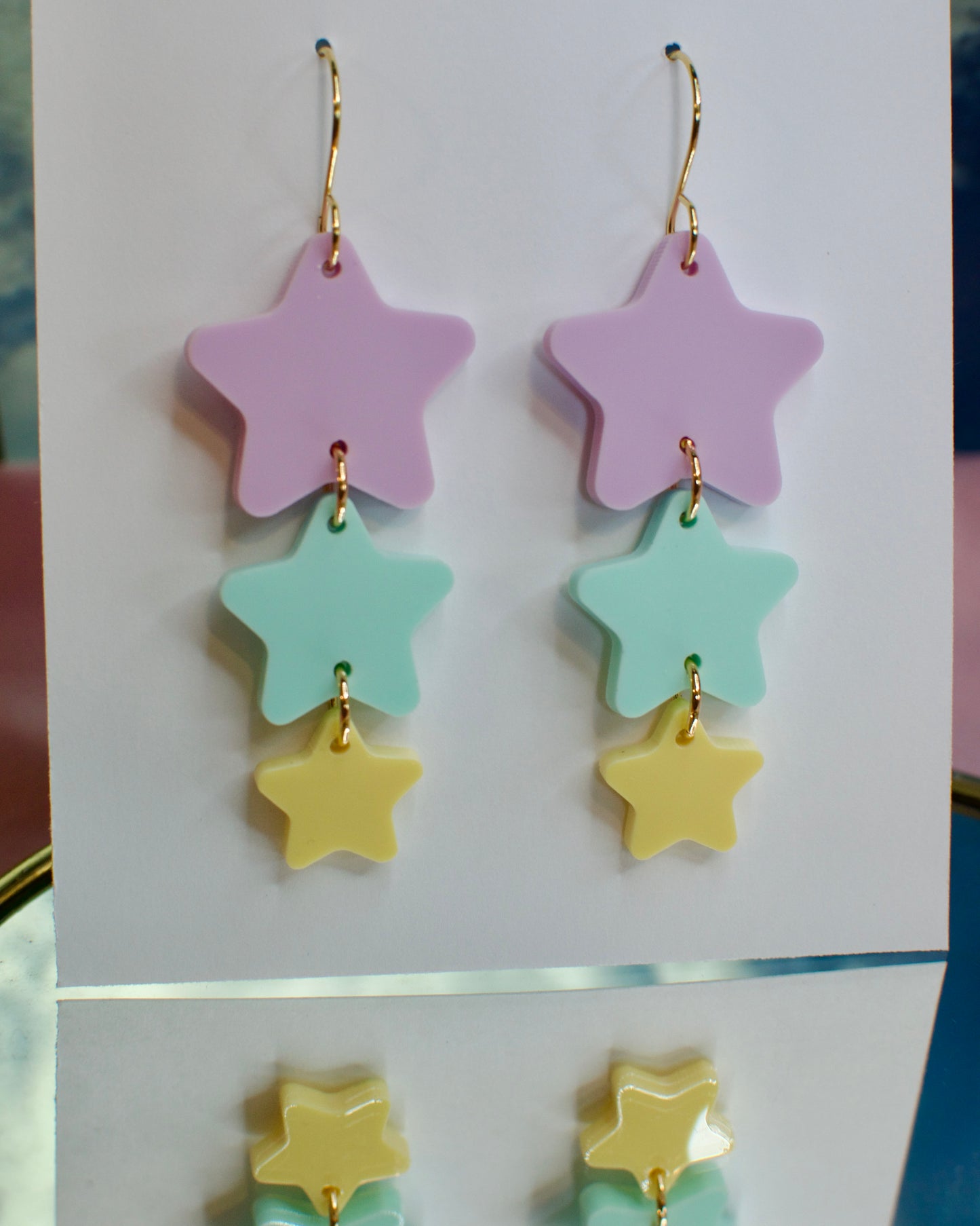 Pastel Star Statement Earrings